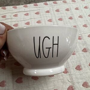 Rae Dunn White 'UGH' Bowl